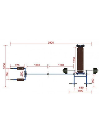 Тренажер вуличний з подвійним турніком і шведською стінкою